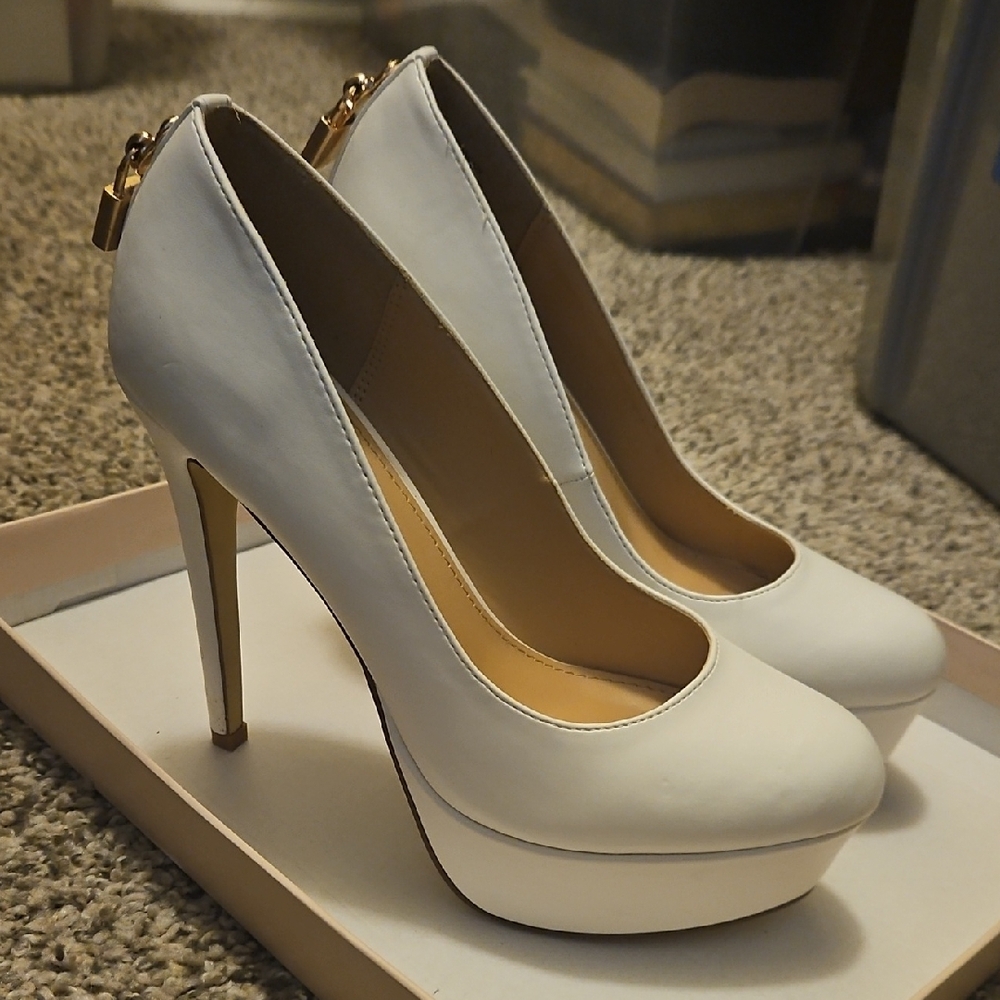 Elegant White Platform Heels